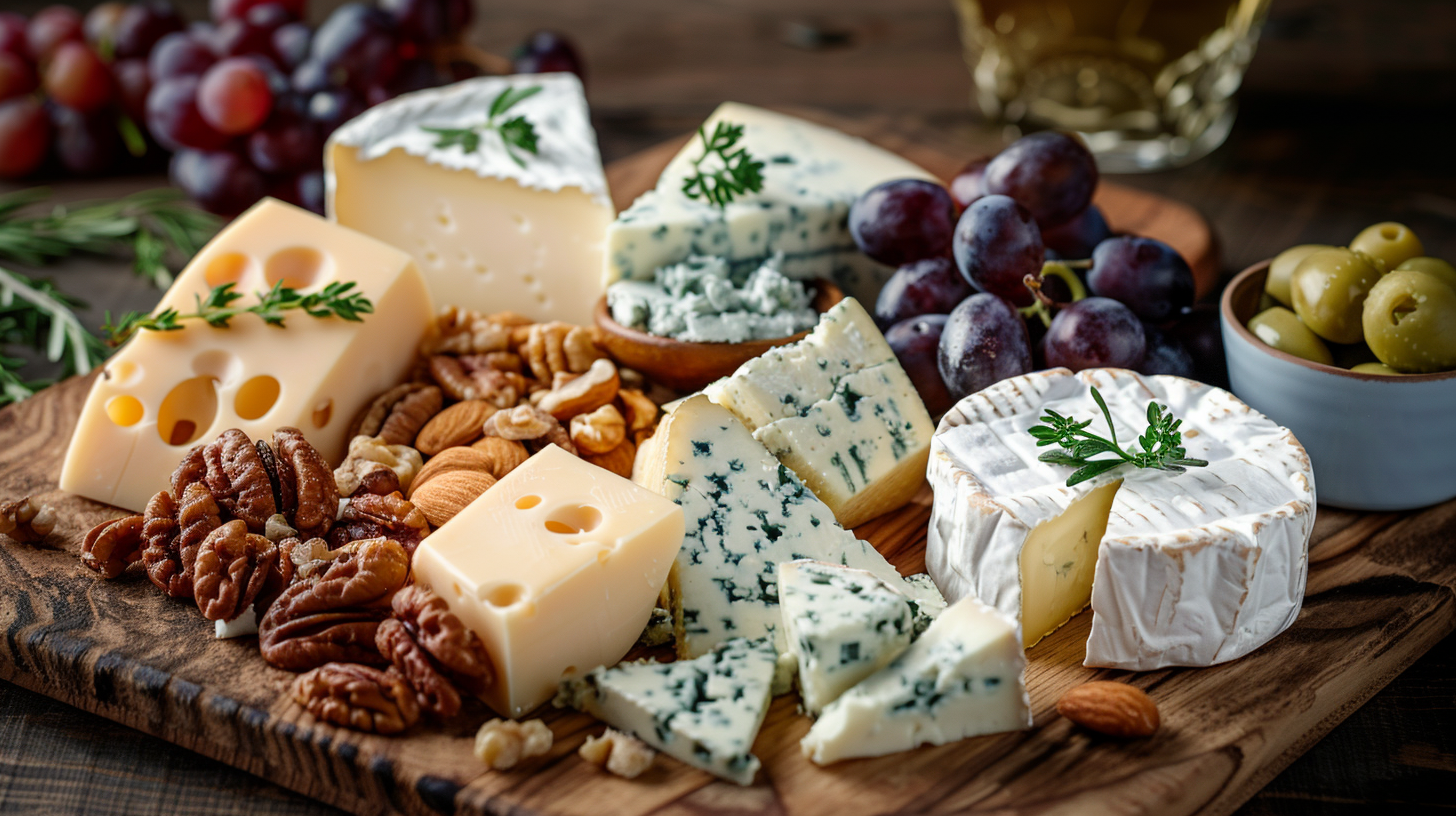 Käseplatte mit Crema Eiswein-Dip