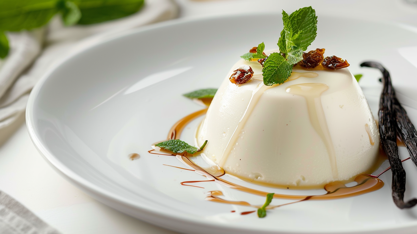 Vanille-Panna-Cotta mit Crema Dattel