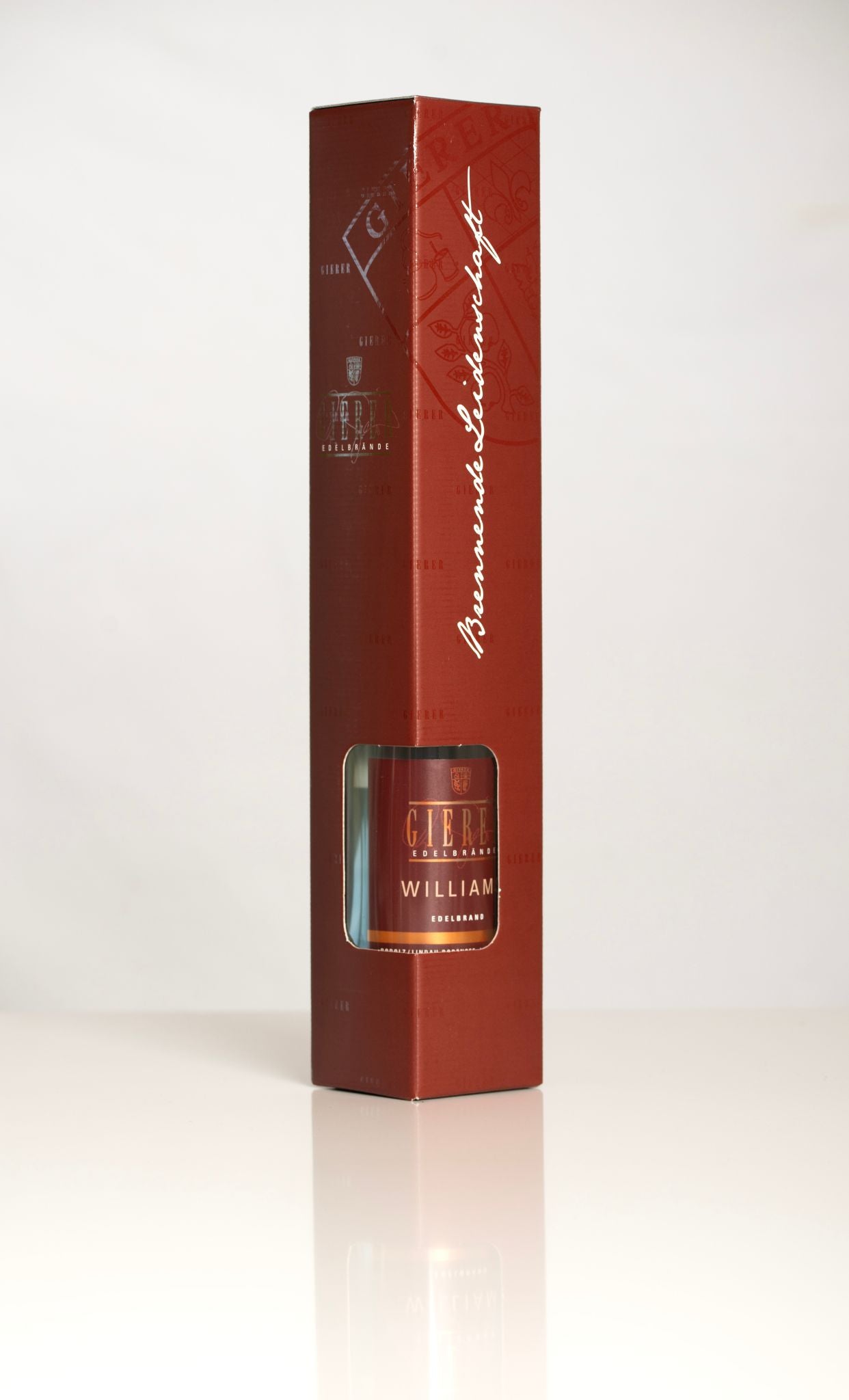 Geschenkkarton mit Sichtfenster für eine 0,5l Flasche